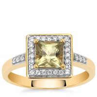 Csarite® Ring with White Zircon in 9K Gold 1.45ct