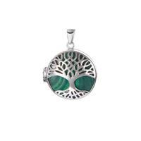 Malachite Locket in Sterling Silver 15cts
