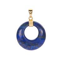 Sar-i Sang Lapis Lazuli Pendant in Gold Tone Sterling Silver 27.50cts