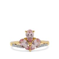 Cherry Blossom™ Morganite Ring with Diamond in 9K Gold 1.40cts