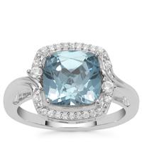 Versailles Topaz Ring with White Zircon in Sterling Silver 3.90cts