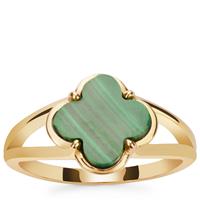 Malachite Ring in Gold Tone Sterling Silver 2.29cts