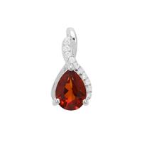 Madeira Citrine Pendant with White Zircon in Sterling Silver 0.66ct