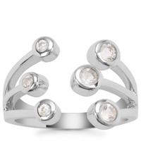 Itinga Petalite Ring with White Zircon in Sterling Silver 0.44ct
