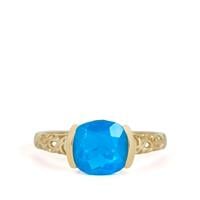 Ethiopian Paraiba Blue Opal Ring in 9K Gold 1.27cts