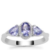 Tanzanite Ring in Sterling Silver 1cts