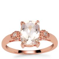 Morganite Ring with Natural Pink Diamonds in 9K Rose Gold 1.90ct
