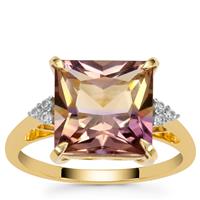 Anahi Ametrine Ring with White Zircon in 9K Gold 4.60cts