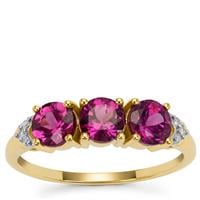 Comeria Garnet Ring with Diamond in 9K Gold 1.85cts