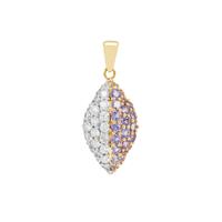 AA Tanzanite Pendant with White Zircon in 9K Gold 2.30cts