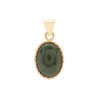 Nephrite Jade Pendant in Gold Plated Sterling Silver 13cts