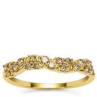 Champagne Argyle Diamonds Ring in 9K Gold 0.34ct