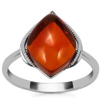 American Fire Opal Ring in Sterling Silver 3.88cts