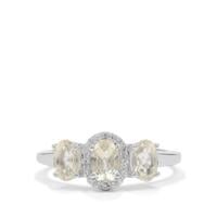Champagne Serenite Ring with White Zircon in Sterling Silver 1.45cts