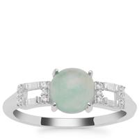 Gem-Jelly™ Aquaprase™ Ring with White Zircon in Sterling Silver 1.51cts