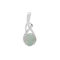 Gem-Jelly™ Aquaprase™ Pendant with Diamond in Sterling Silver 1.30cts