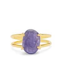 Tanzanite Ring in Gold Plated sterling Silver 4.40cts