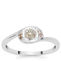 Brown Diamonds Ring in Sterling Silver 0.07ct