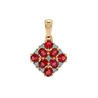 Magok Jedi Spinel Pendant with White Zircon in 9K Gold 1.45cts