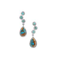 Oyster Copper Mohave Earrings with Sleeping Beauty Turquoise in Sterling Silver 9.75cts