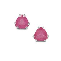 Ilakaka Hot Pink Sapphire Earrings in Sterling Silver 2.10cts