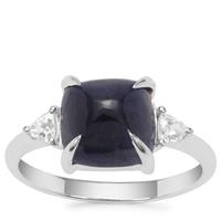 Bharat Sapphire Ring with White Zircon in Sterling Silver 5.90cts
