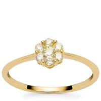 Natural Yellow Diamond Ring in 9K Gold 0.25ct