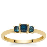 Blue Diamonds Ring in 9K Gold 0.50ct
