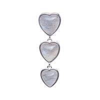 Labradorite Heart Pendant in Sterling Silver 6.76cts