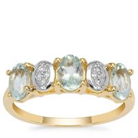 Aquaiba™ Beryl Ring with Diamond in 9K Gold 1.30cts