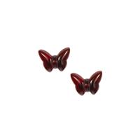 Baltic Cherry Amber Butterfly Earrings  in Sterling Silver (12x9mm)