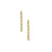 Natural Canary Diamonds Earrings in 9K Gold 0.54ct
