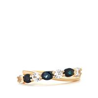 Cobalt Blue Spinel Ring with White Zircon in 9K Gold 1.62cts