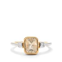 Serenite Ring with White Zircon in Gold Plated Sterling Silver 1.59cts