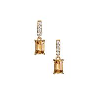 Kaduna Canary and White Zircon Earrings in 9K Gold 1.90cts