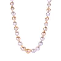 South Sea Cultured Pearl Graduated Necklace in Sterling Silver 