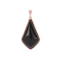 Black Onyx Pendant in Rose Gold Tone Sterling Silver 11.72cts