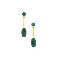 Chrysocolla Earrings in Gold Plated Sterling Silver 16cts