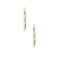 9K Gold Faceted Hoop Earrings 1.90g