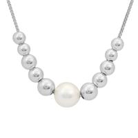 South Sea Cultured Pearl Necklace in Sterling Silver (9mm)