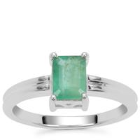 Zambian Emerald Ring in Sterling Silver 0.95ct
