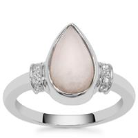 Pink Aragonite Ring with White Topaz in Sterling Silver 2.45cts
