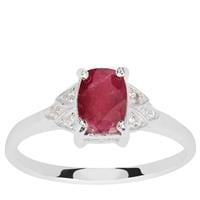 Luc Yen Ruby Ring with White Zircon in Sterling Silver 1.35cts