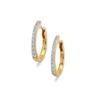 White Zircon Earrings in Gold Plated Sterling Silver 0.45ct