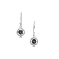 Mogok Silver Spinel Earrings with White Zircon in Sterling Silver 1.21cts