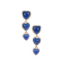 Sar-i-Sang Lapis Lazuli Earrings in Gold Tone Sterling Silver 8.70cts