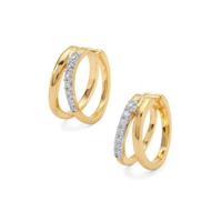White Zircon Earrings in Gold Plated Sterling Silver 0.25ct