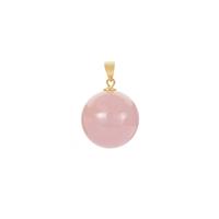 Rose Quartz Pendant in Gold Tone Sterling Silver 40.50cts