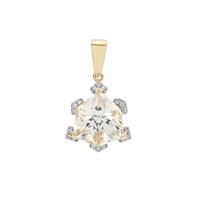 Wobito Alpine Cut Cullinan Topaz Pendant with White Zircon in 9K Gold 5.75cts