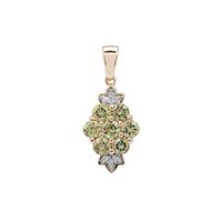 Mansanite™ Pendant with Diamond in 9K Gold 1.45cts